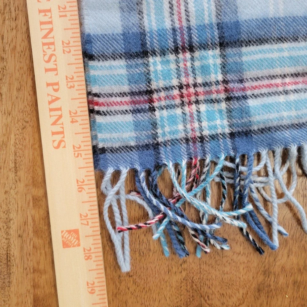 Lochcarron Scarf Diana Princess of Wales OS Blue Lambswool Memorial Tartan Plaid